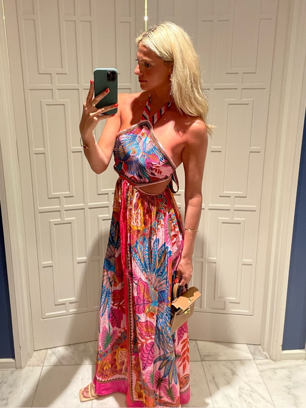 Farm Rio Macaw Scarf Maxi Dress
